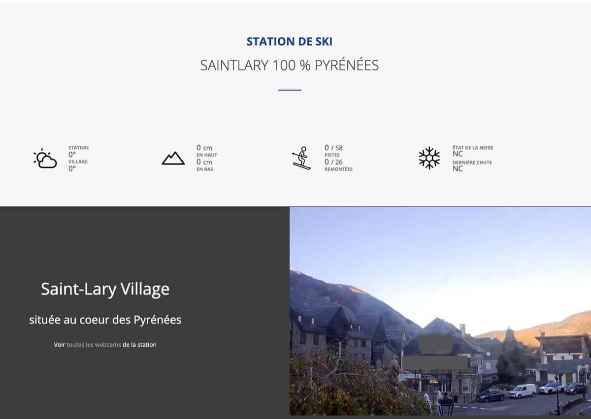 Page station du site Intersport Skipy